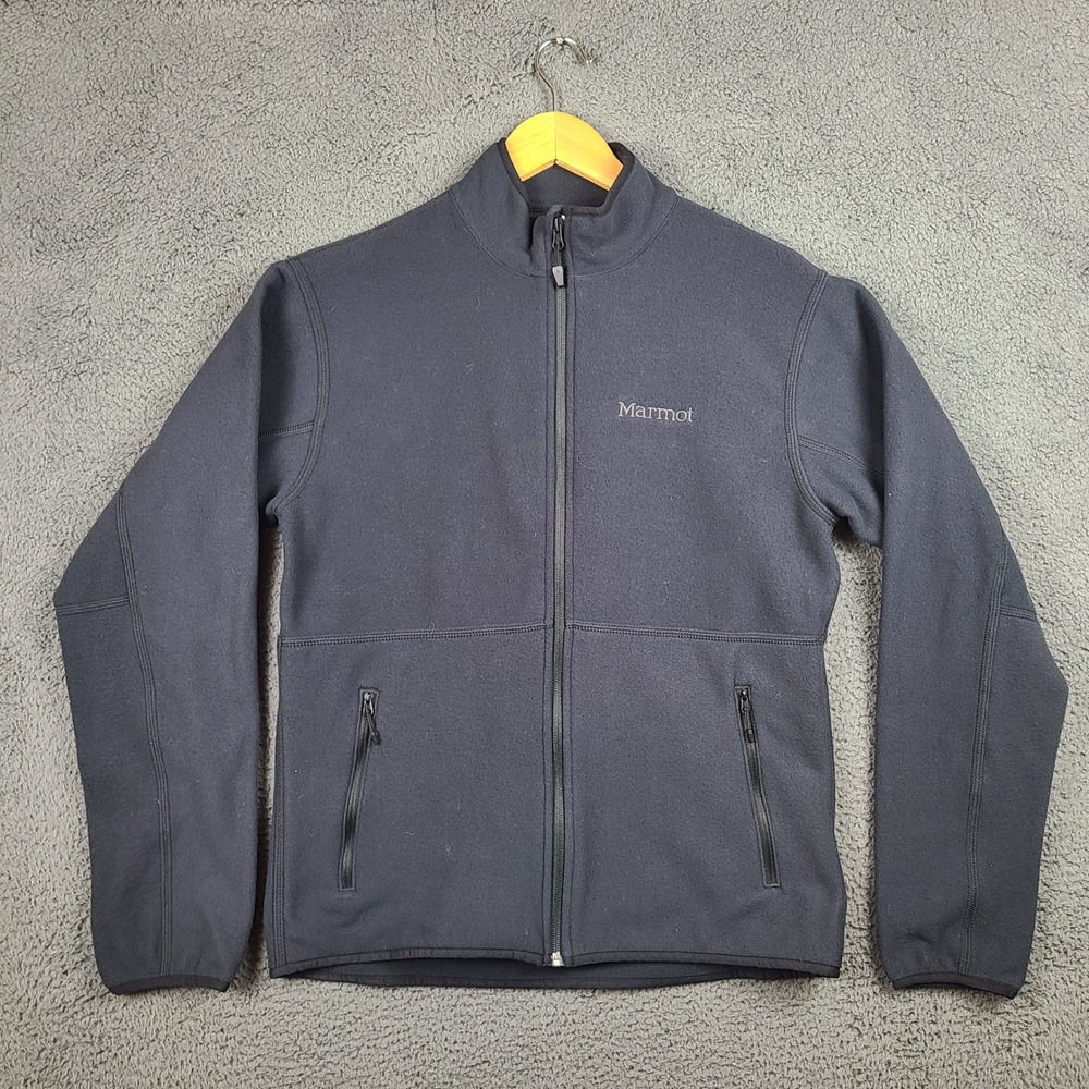 Marmot Rocklin Full Zip Fleece Jacket  Mock Neck M12649 Mens Small Black